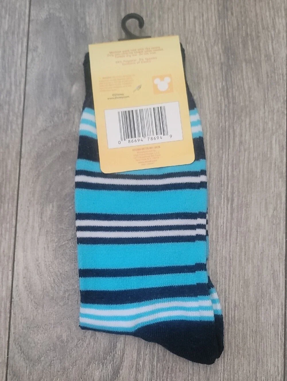 Disney Angry Stitch Navy, Teal & Purple Casual Crew Socks